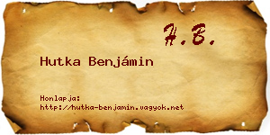 Hutka Benjámin névjegykártya